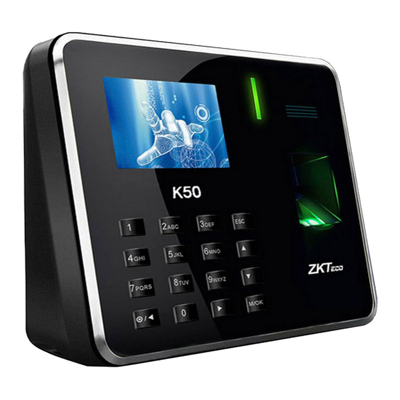 ZKTECO K50 PRO Control biométrico de Acceso y asistencia por huella, tarjeta y Clave, con bateria, ADMS