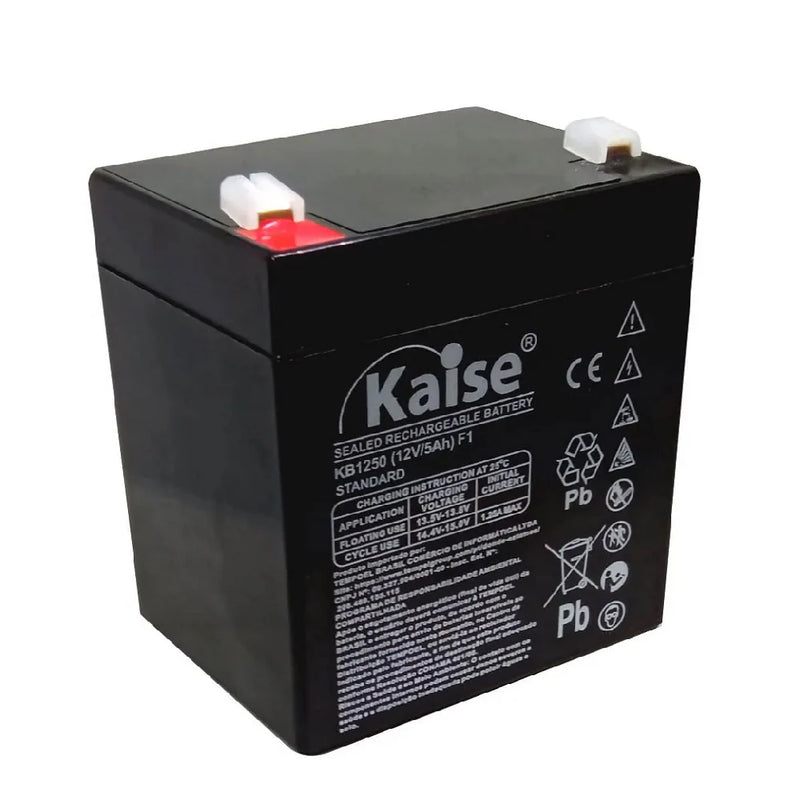 KAISE KB1250 Rechargeable dry battery 12v 5Ah for UPS, fence panels, alarm and fire, etc.