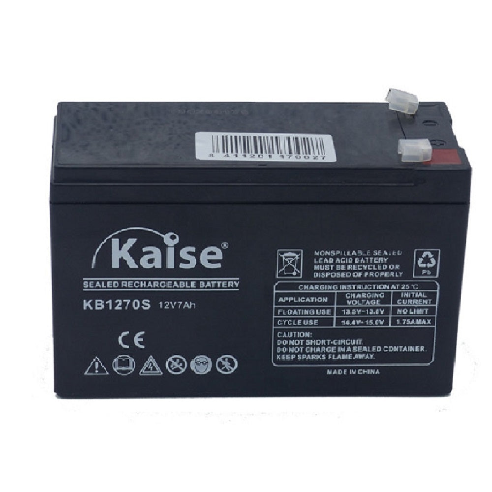 KAISE KB1270E Batería Seca 12V 7Ah AGM recargable para UPS SAI Multiuso