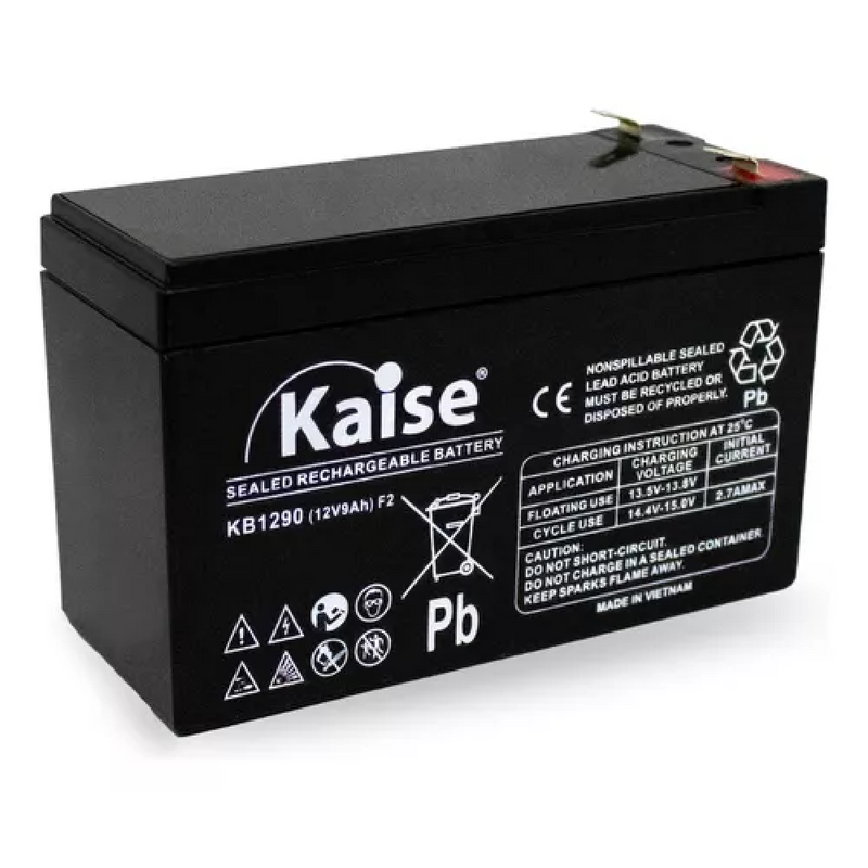 KAISE KB1290 Batería Seca 12V 9Ah AGM recargable para UPS SAI, Multiuso