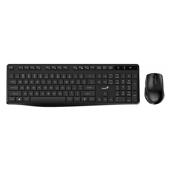 GENIUS KM-8206S Kit Teclado + Mouse Wireless, USB, teclado multimedia. Negro