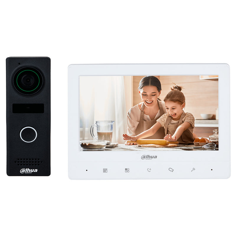 DAHUA KTA02M, Kit Videoportero Analógico HD Pantalla 7" Frente de Calle Metal