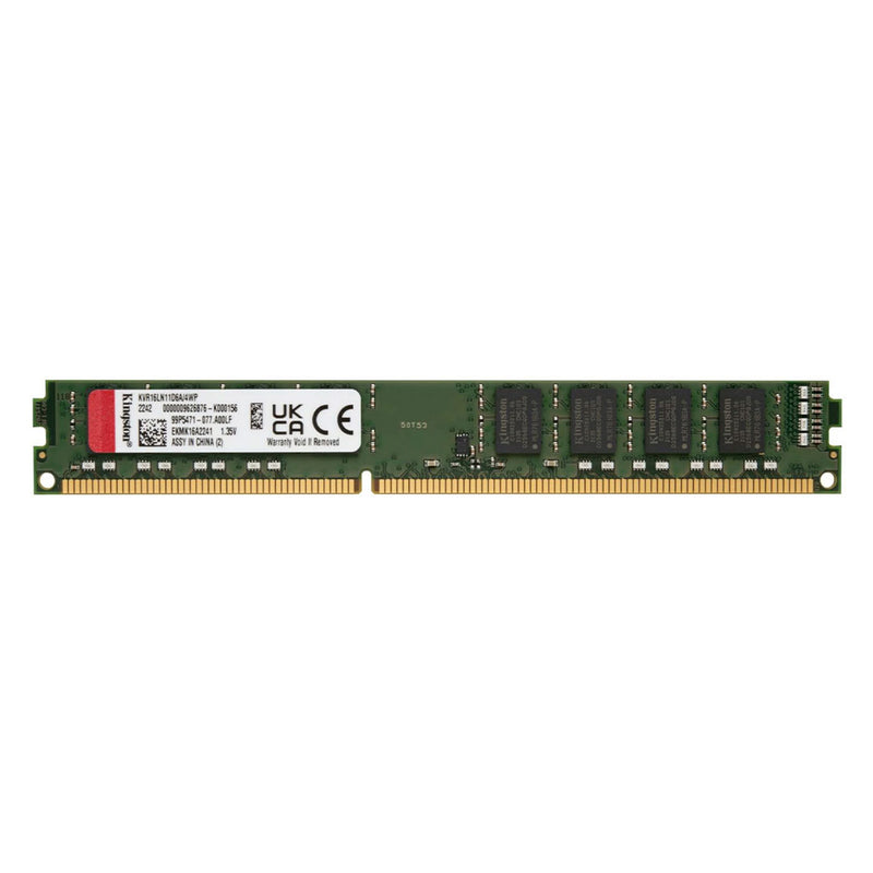 KINGSTON KVR16LN11D6A/4WP - Memoria 4GB DDR3-1600MHz PC3-12800 CL11 1.35V 240-Pin, Non-ECC