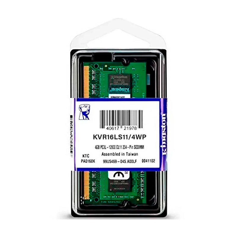 KINGSTON KVR16LS11/4WP - MEMORIA SODIMM KINGSTON DDR3 4GB/1600MHz