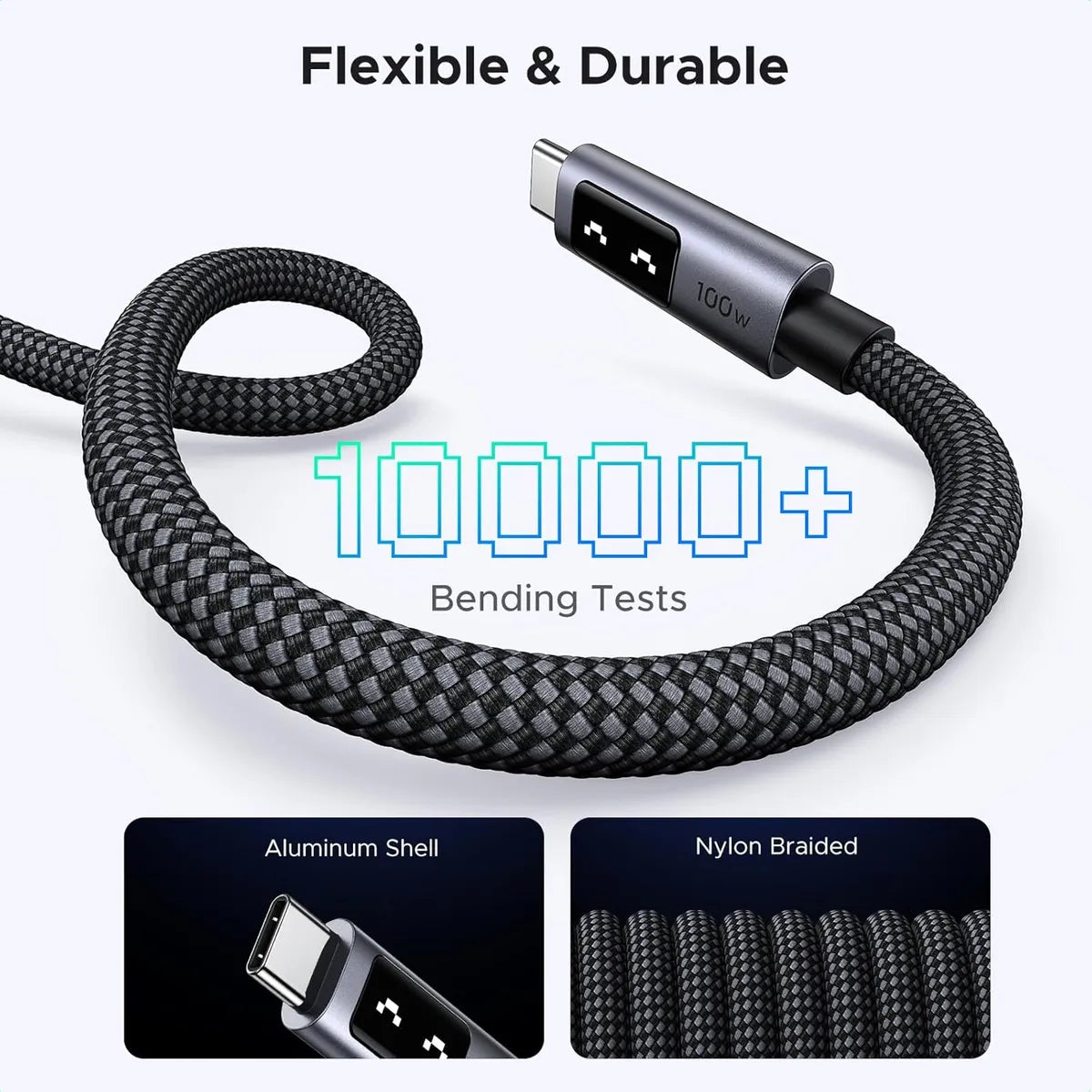 UGREEN L509 35501 Cable USB-C a USB-C 100W 1m Carga Rápida LED