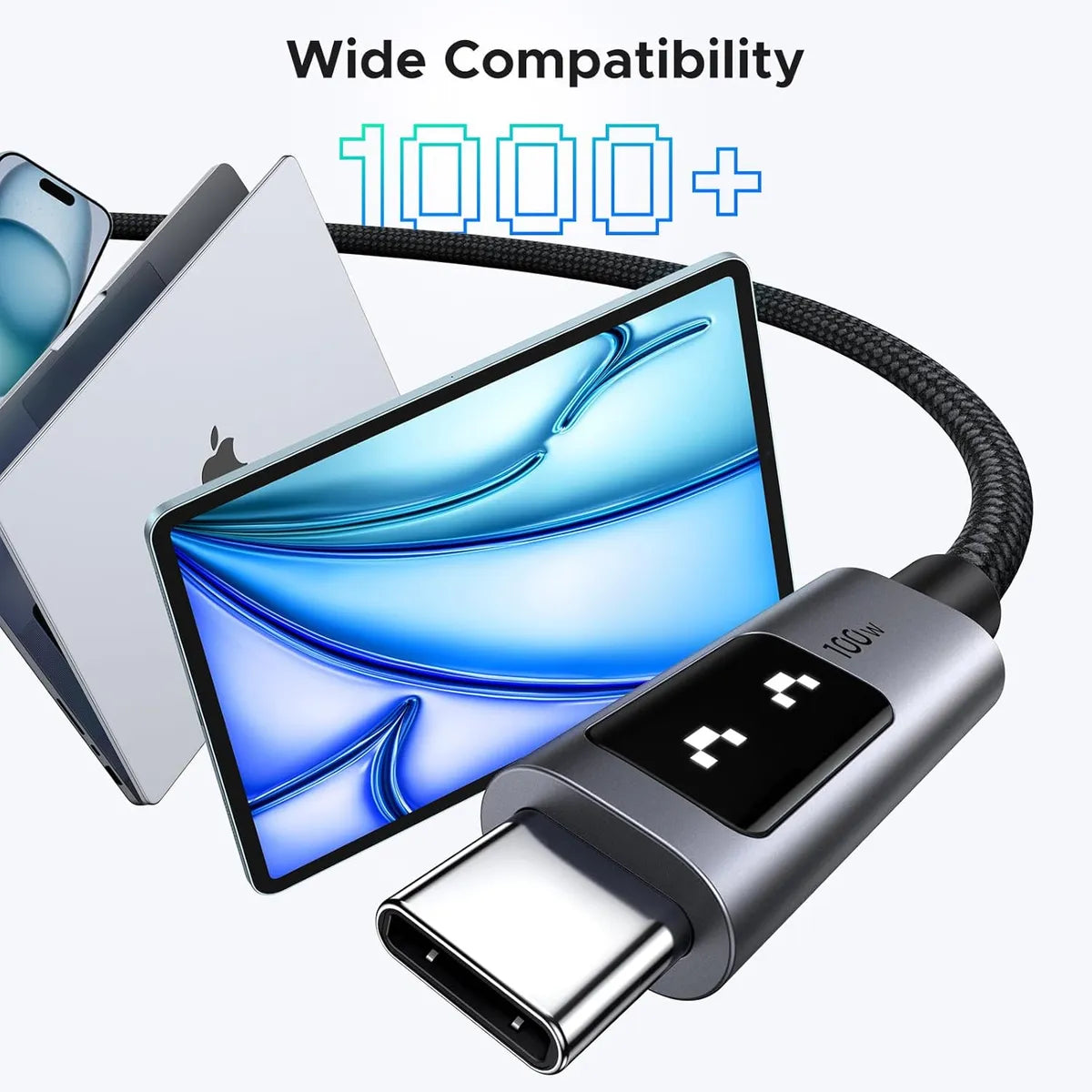 UGREEN L509 35513 Cable USB-C a USB-C 100W 3m Carga Rápida LED