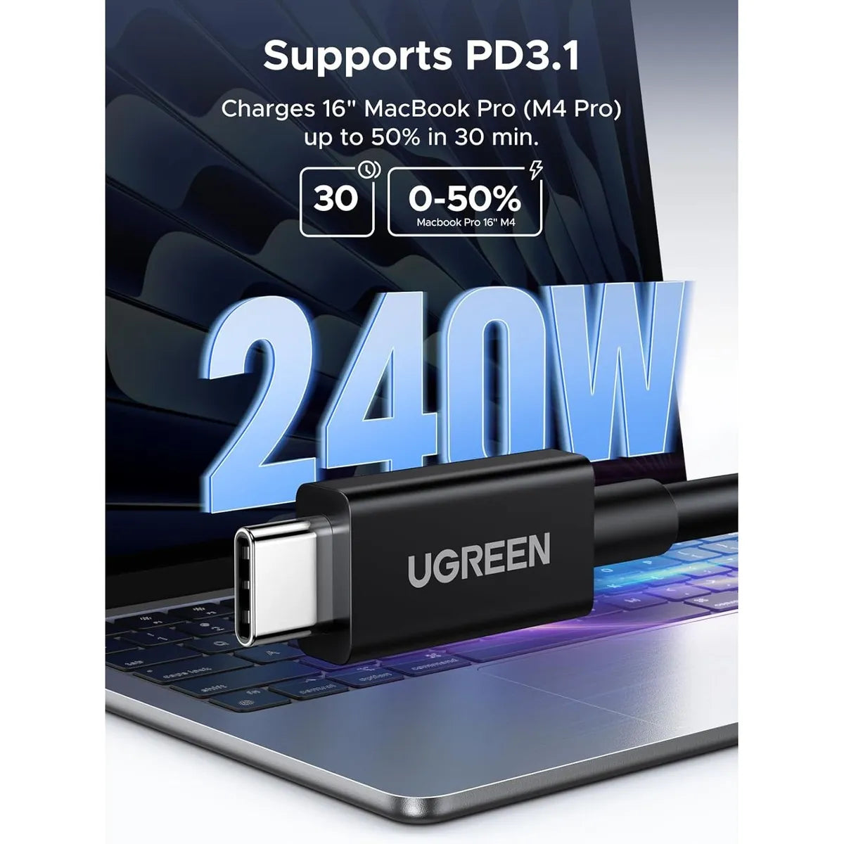 UGREEN L703 45996 Cable Thunderbolt 5A Max 240W 1m