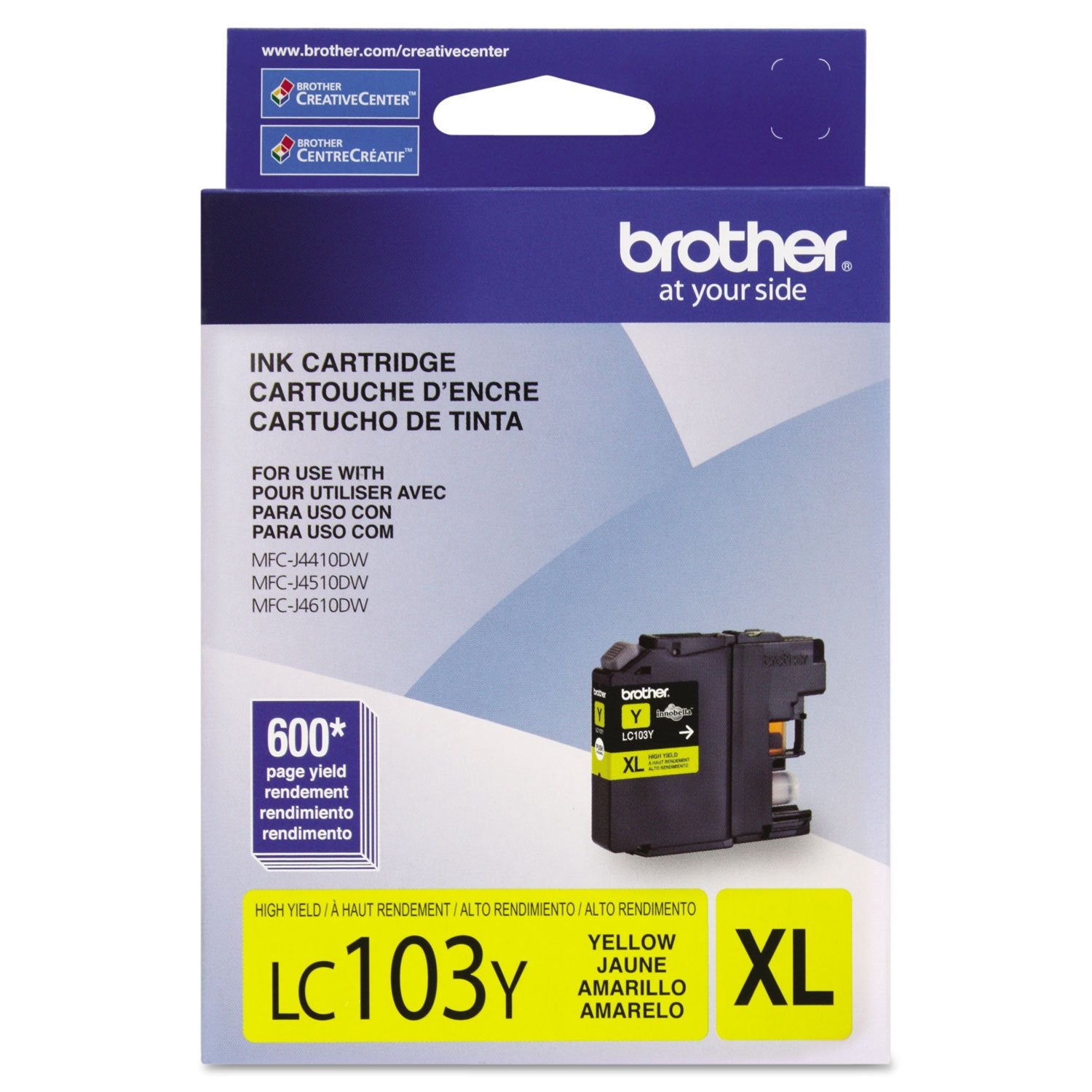 BROTHER LC103Y Cartucho de Tinta Color Amarilo 600 Paginas