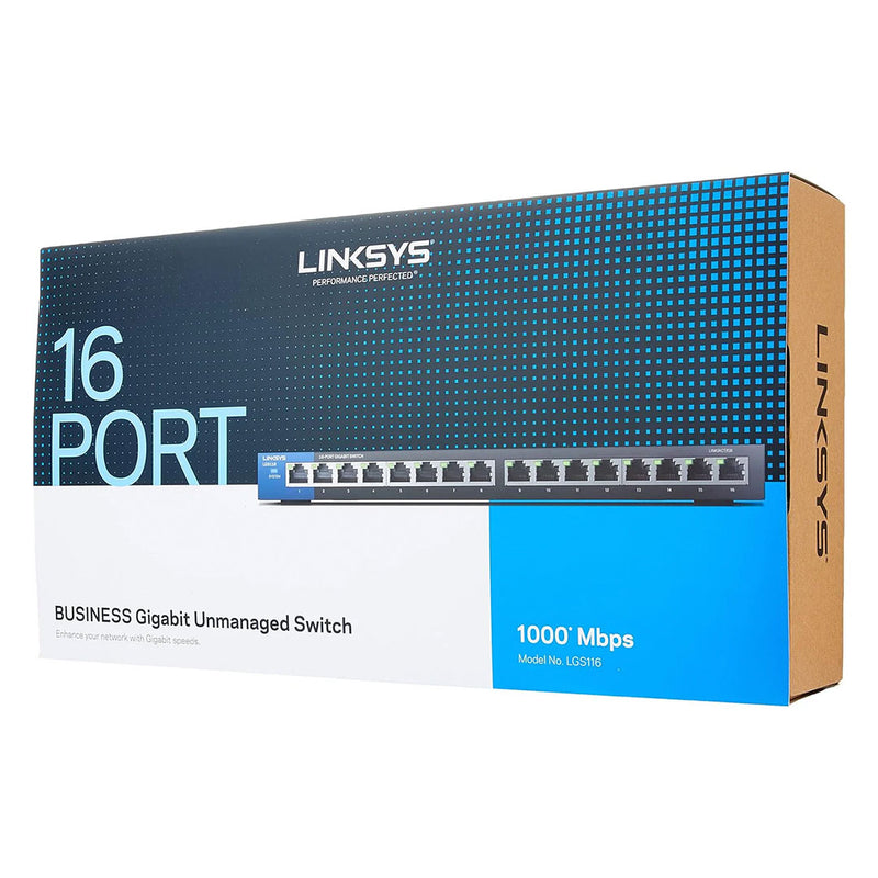 LINKSYS LGS116P Switch de 8 puertos Desktop Gigabit PoE+ con alimentación a través de Ethernet