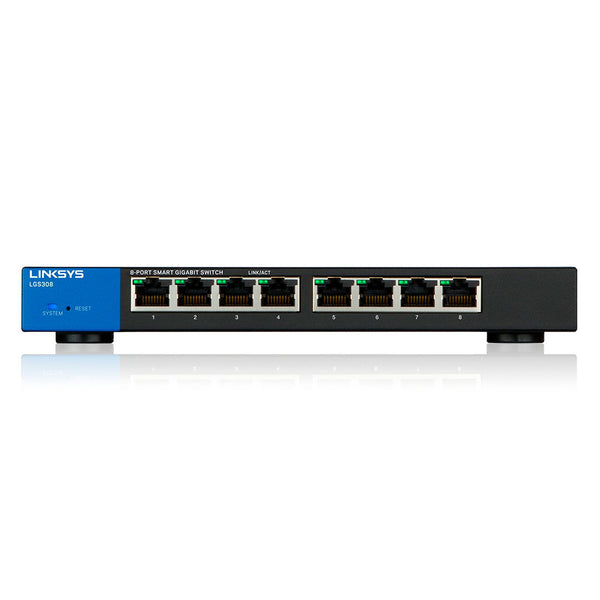 LINKSYS LGS308 Switch administrable Gigabit Ethernet, 8 Puertos 10/100/1000 Mbps, 16 Gbit/s, 8000 entradas