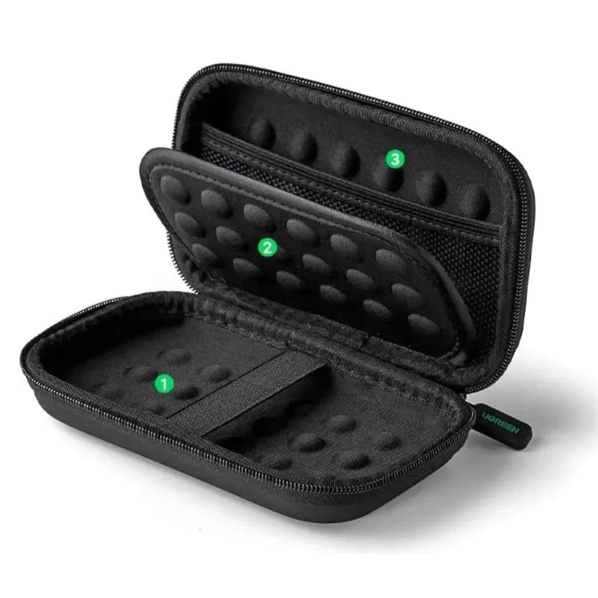 UGREEN LP128 50274 Estuche Rígido para Disco Duro Portátil Cables