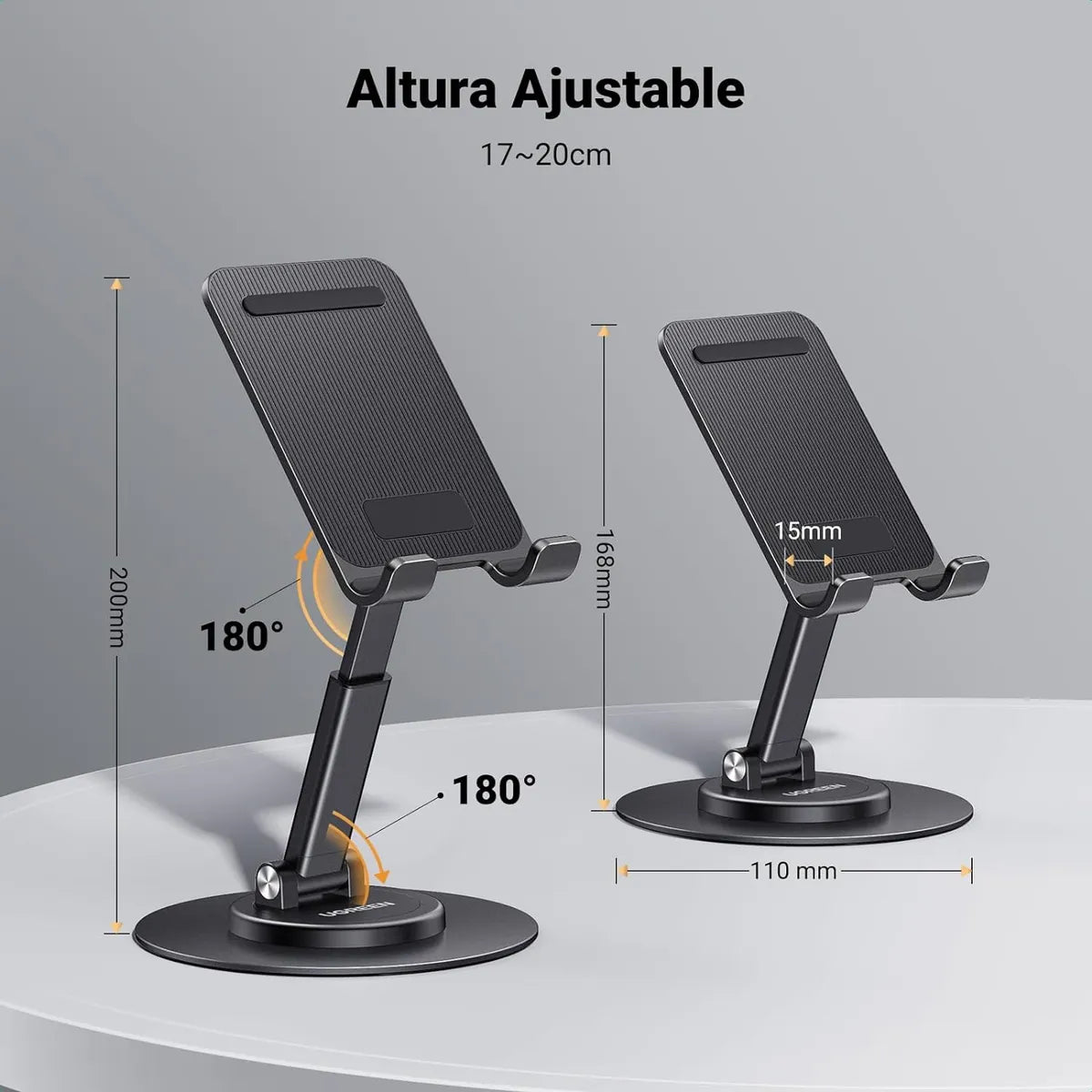 UGREEN LP805 35152 Soporte de Aluminio Smartphone Tablet 9.7" 360°