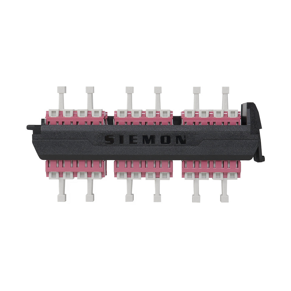 SIEMON LVA12-LCE-BC-A Placa Adaptador FO, LightVerse, 12 Acopladores LC OM4, color Violeta.