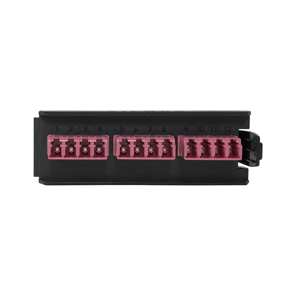 SIEMON LVA12-LCE-BC-A Placa Adaptador FO, LightVerse, 12 Acopladores LC OM4, color Violeta.
