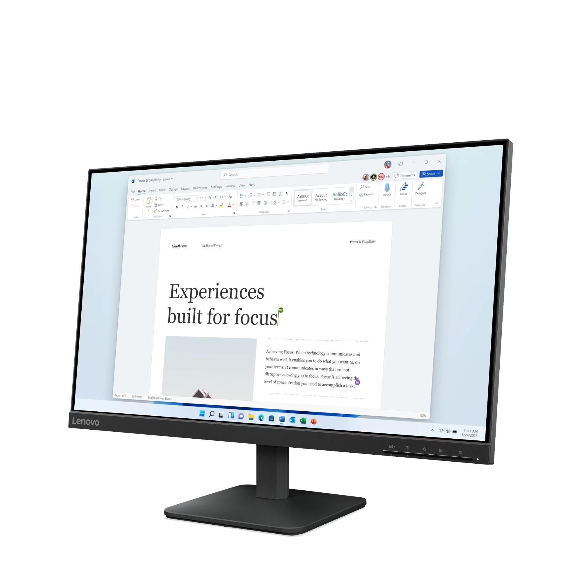 LENOVO L24-4E Monitor Plano 23,8" FHD IPS 1920x1080 WLED 92 DPI 68C2KAC1LA
