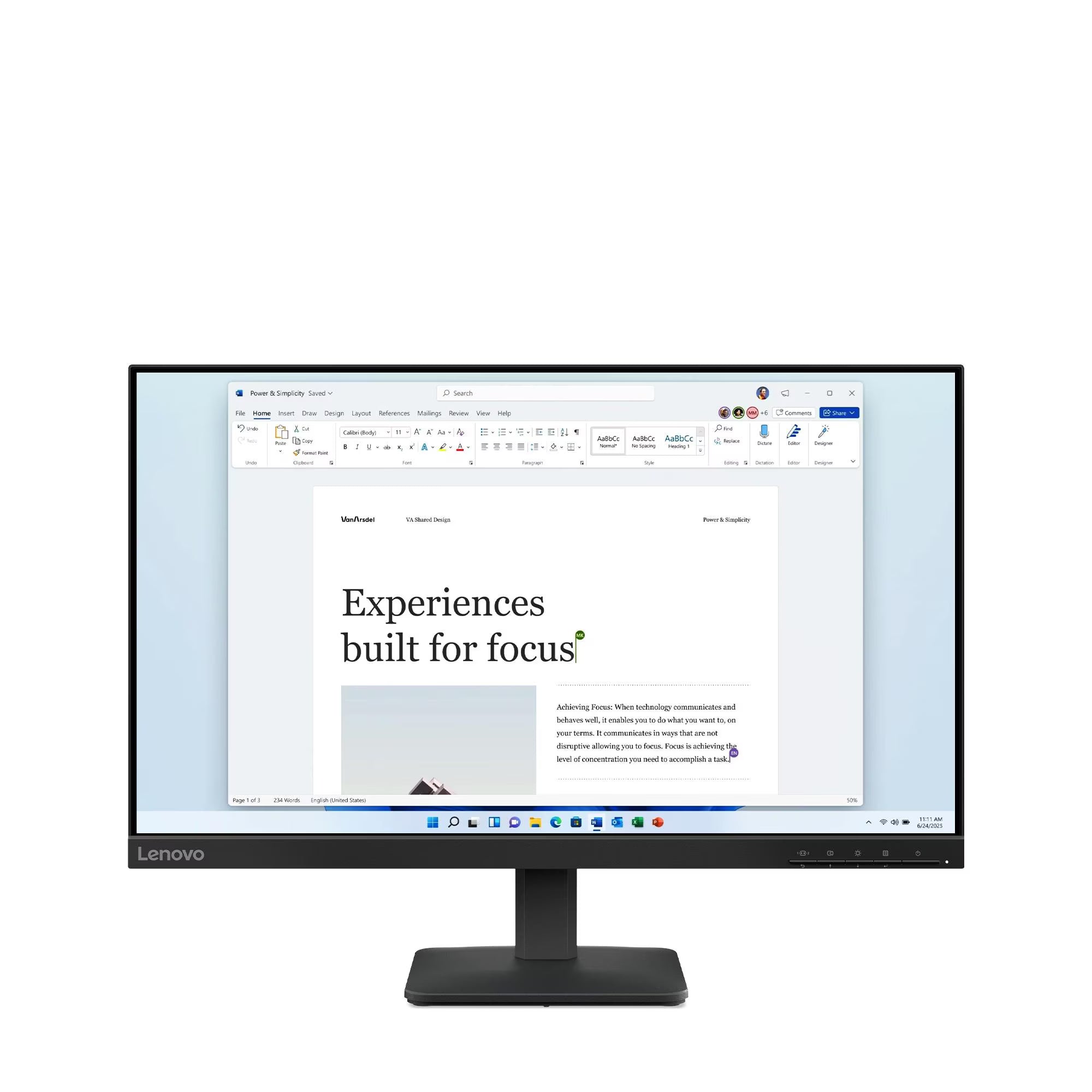 LENOVO L24-4E Monitor Plano 23,8" FHD IPS 1920x1080 WLED 92 DPI 68C2KAC1LA