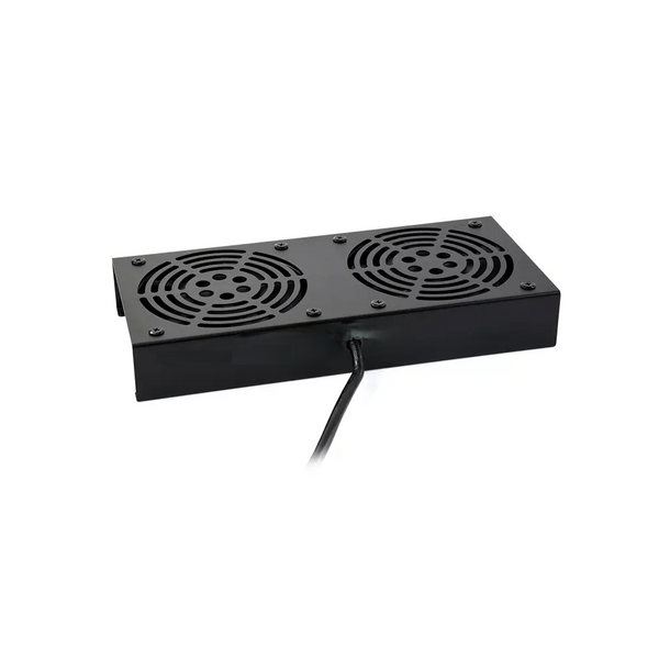 KIT 2 VENTILADORES CON CARCASA METALICA 12X12CM 12V 220VA INCLUYE REJILLA