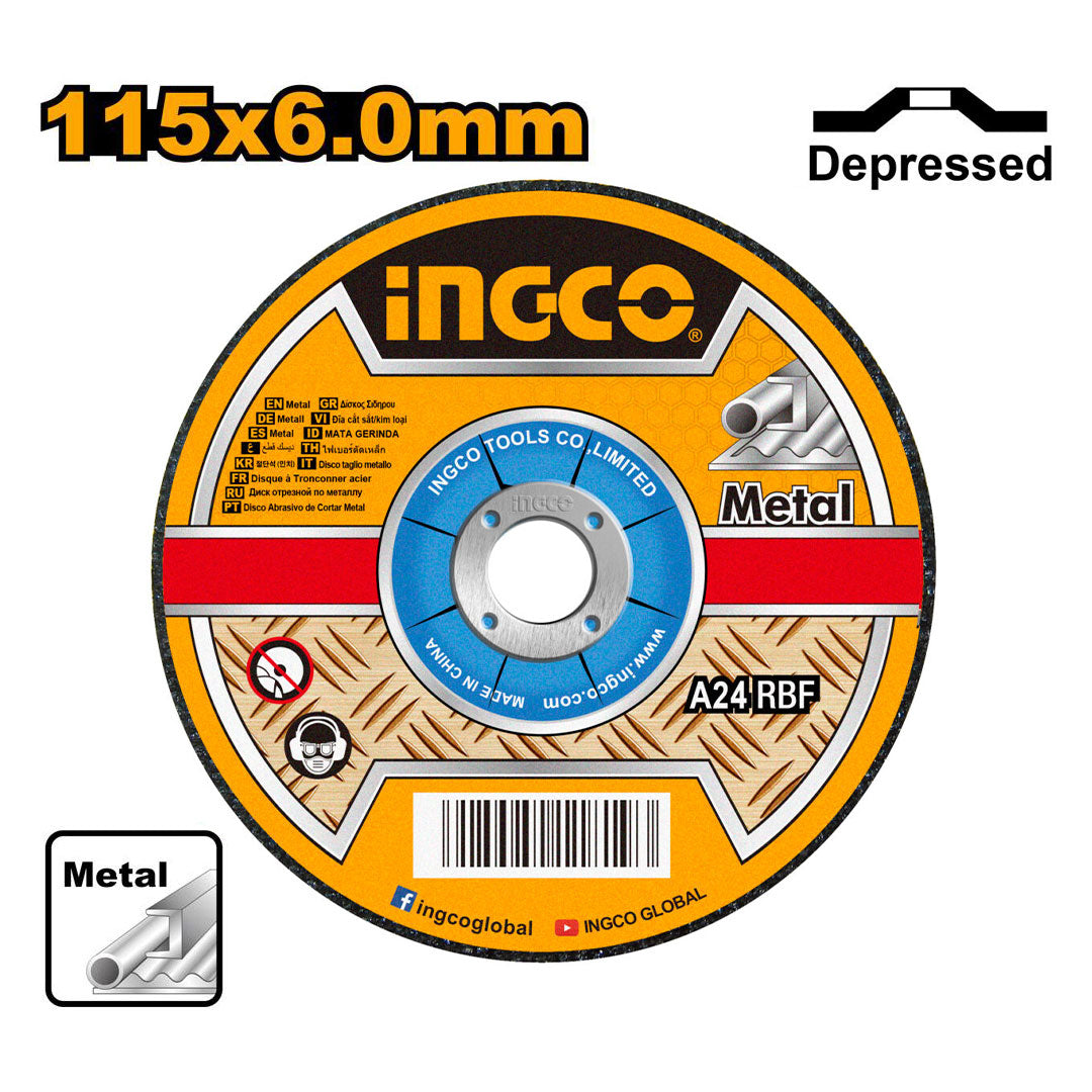 INGCO MGD601151 Disco abrasivo de desbaste 4 1/2" 115M X 6MM