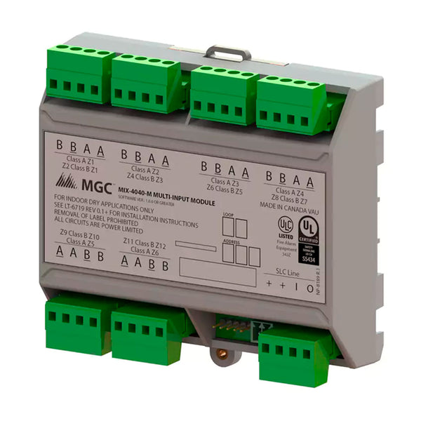 MIRCOM MIX-4040M Módulo de monitoreo de entrada dual, 6 clase A o 12 clase B