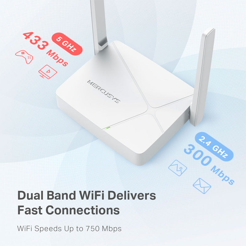 MERCUSYS MR20 Router Enrutador inalámbrico de doble banda AC750