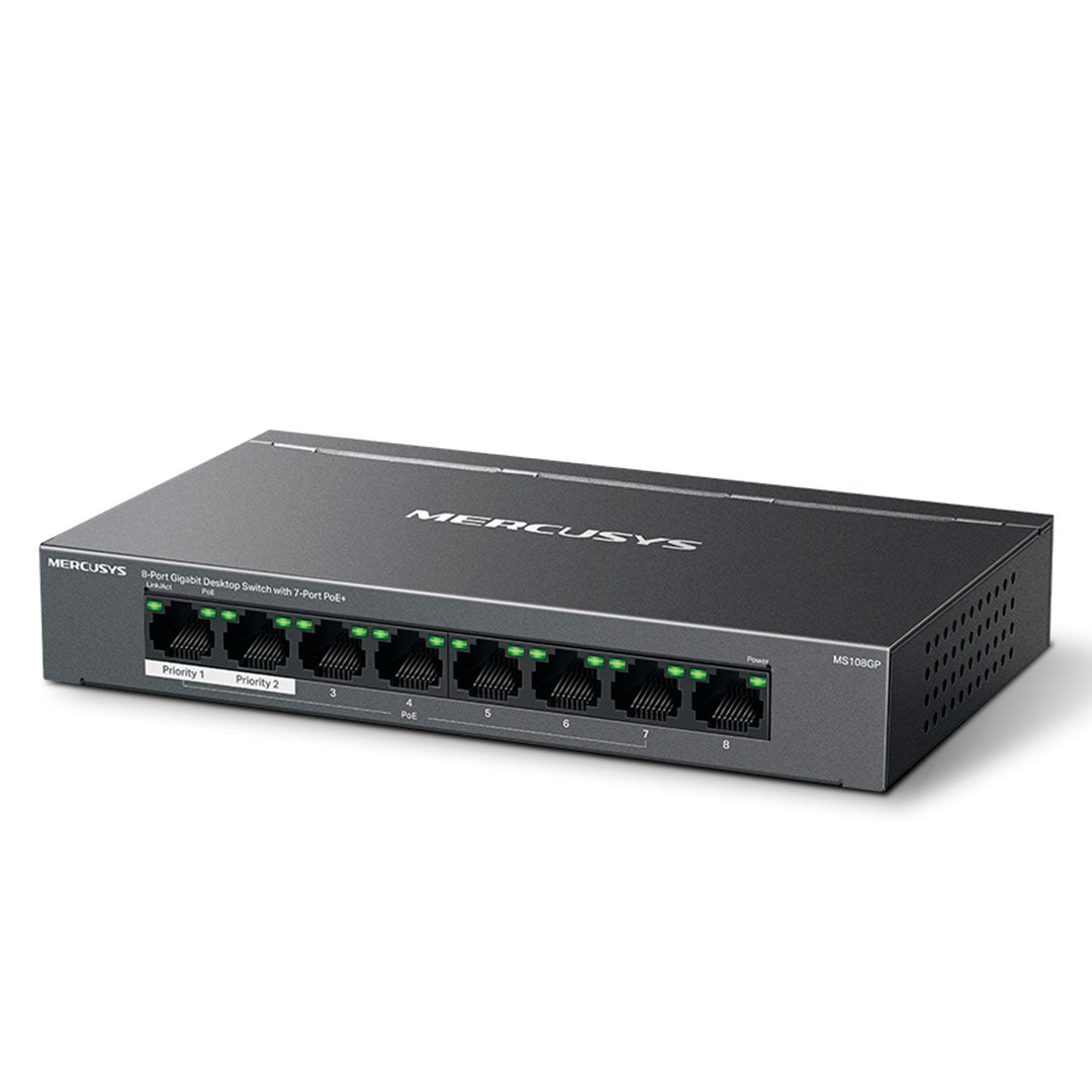 MERCUSYS MS108GP Switch 8 Puertos RJ45 7 PoE+ Gigabit