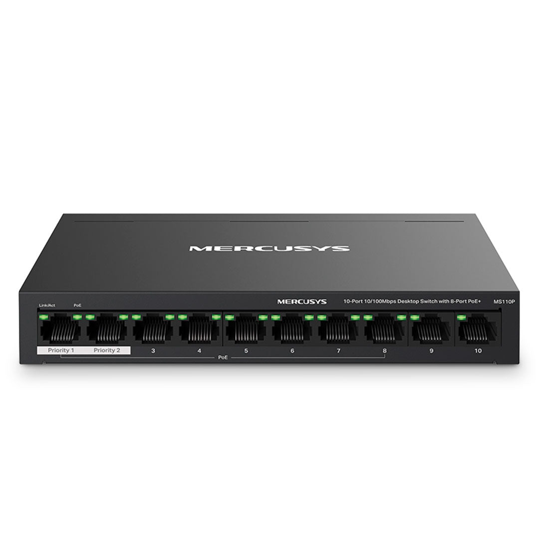 MERCUSYS MS110P Switch 10 Puertos RJ45 100Mbps 8P PoE