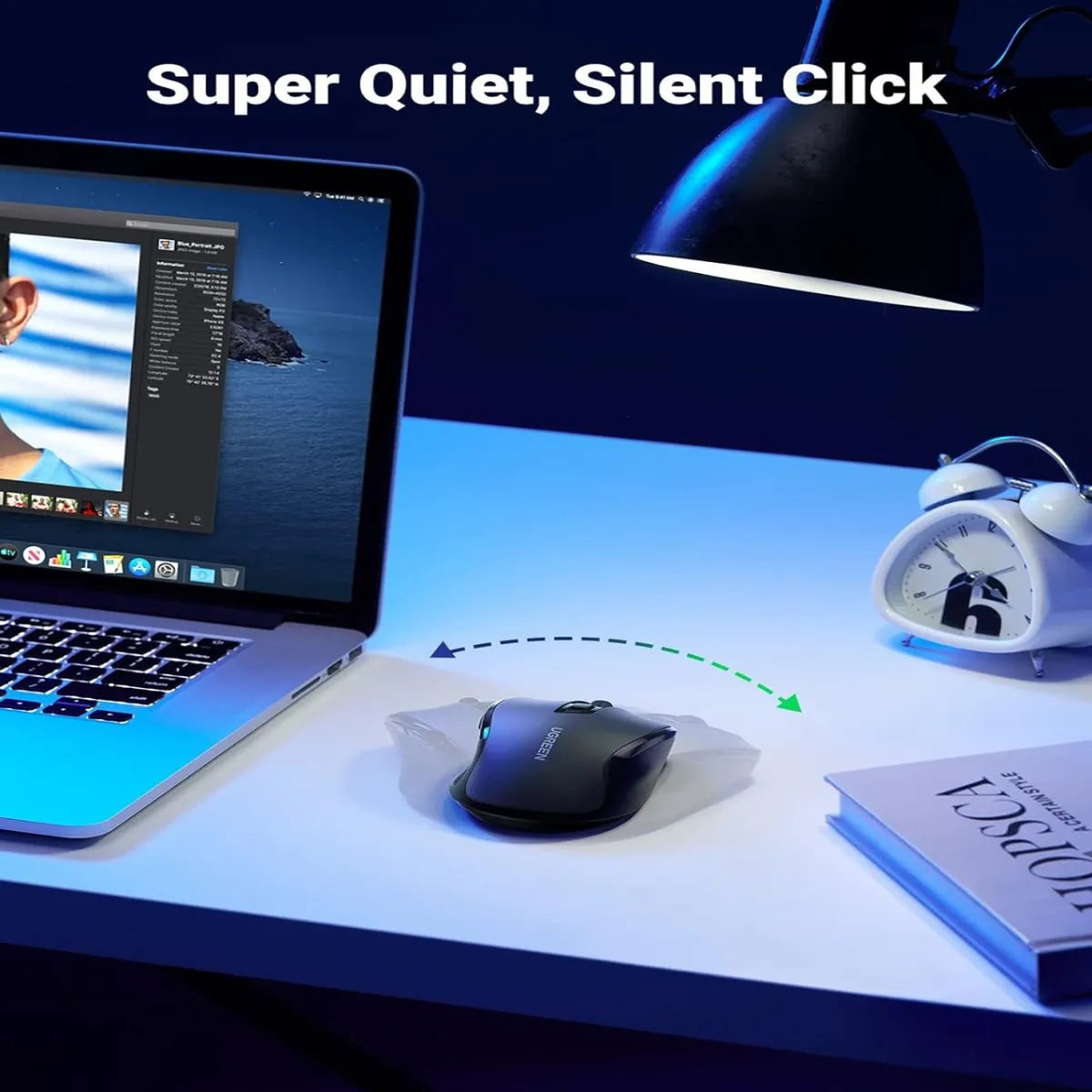 UGREEN MU006 90855 Mouse Inalámbrico 2.4G y Bluetooth 4000dpi Gris