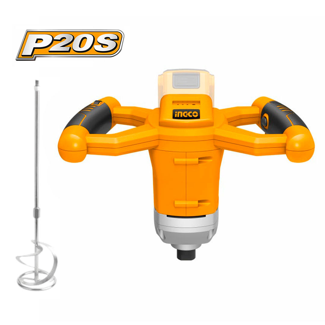 INGCO MXLI2001 Mezcladora de pintura inalámbrica 20v (no incluye batería ni cargador)