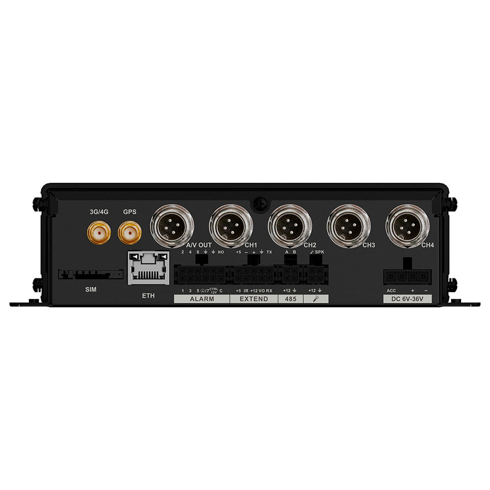 Grabador DVR móvil con puertos de video, ethernet, GPS y ranura SIM para videovigilancia