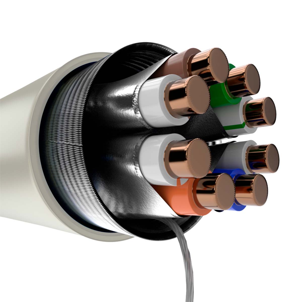 NEXXT SOLUTIONS NAB-UTP6AGR Cable en Bobina Cat6A S/FTP Gris 305Mts