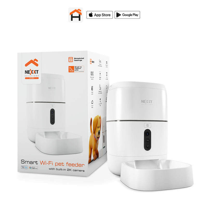 NEXXT SOLUTIONS NHA-P610 Dispensador WIFI de alimento para mascotas con cámara 1080P.