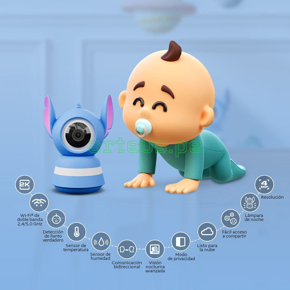NEXXT BABY MONITOR STITCH Cámara Inteligente para Bebé 4MP PTZ WIFI NHC-B200 ST