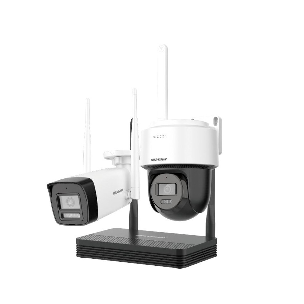 HIKVISION NKS424W03H Kit Cámara de Seguridad WiFi 4MP: NVR+1Cámara Fija+1Cámara PT