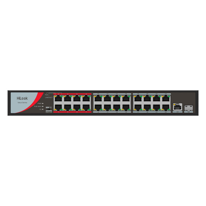 HILOOK NS-0326P-230(B) - SWITCH ETHERNET RÁPIDO POE DE 24 PORTAS