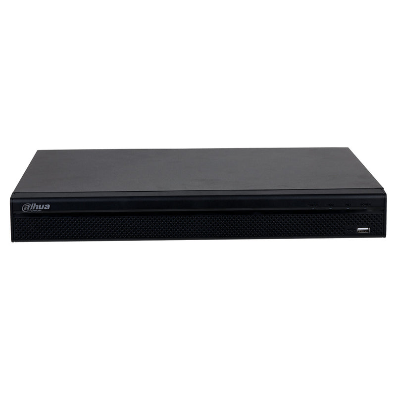 DAHUA DHI-NVR4208-4KS2/L, Grabador NVR IP de 8 canales hasta 8MP (4K) Tasa Bits 128mbps. Soporta 2 discos duros hasta 8TB. Visualización por celular. P2P ONVIF