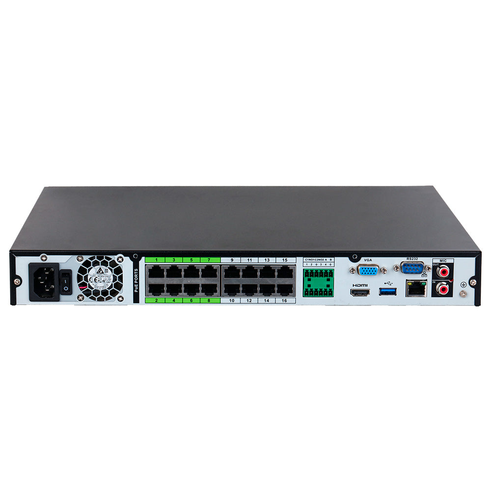 DAHUA NVR5216-16P-EI2 NVR PoE 16 Canales 4K 32MP 448Mbps 2HDD