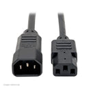 TRIPP.LITE P004-003 Cable, de Alimentación, para PDU, C13 a C14, 10A, 250V, 18 AWG, 91.4cm 3pies, Negro