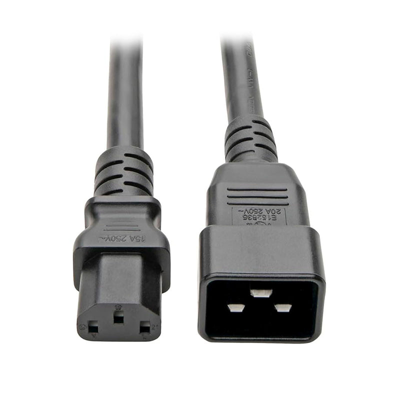 TRIPP-LITE P032-007 Cable de Alimentación, C20 a C13, para computadora , Alta resistencia, 15 A, 100-250 V, calibre 14 AWG, 2.13 m (7 pies), negro