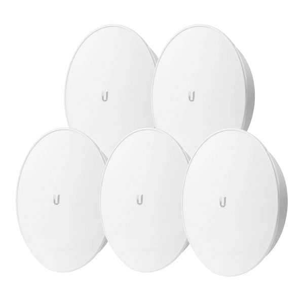 UBIQUITI PBE-5AC-ISO-GEN2-5PACK Kit de 5 Powerbeam airMax AC ISO GEN2 hasta 450 Mbps, 5 GHz (5150 - 5875 Mhz) con antena integrada de 25 dBi con aislamiento RF y radomo incluido