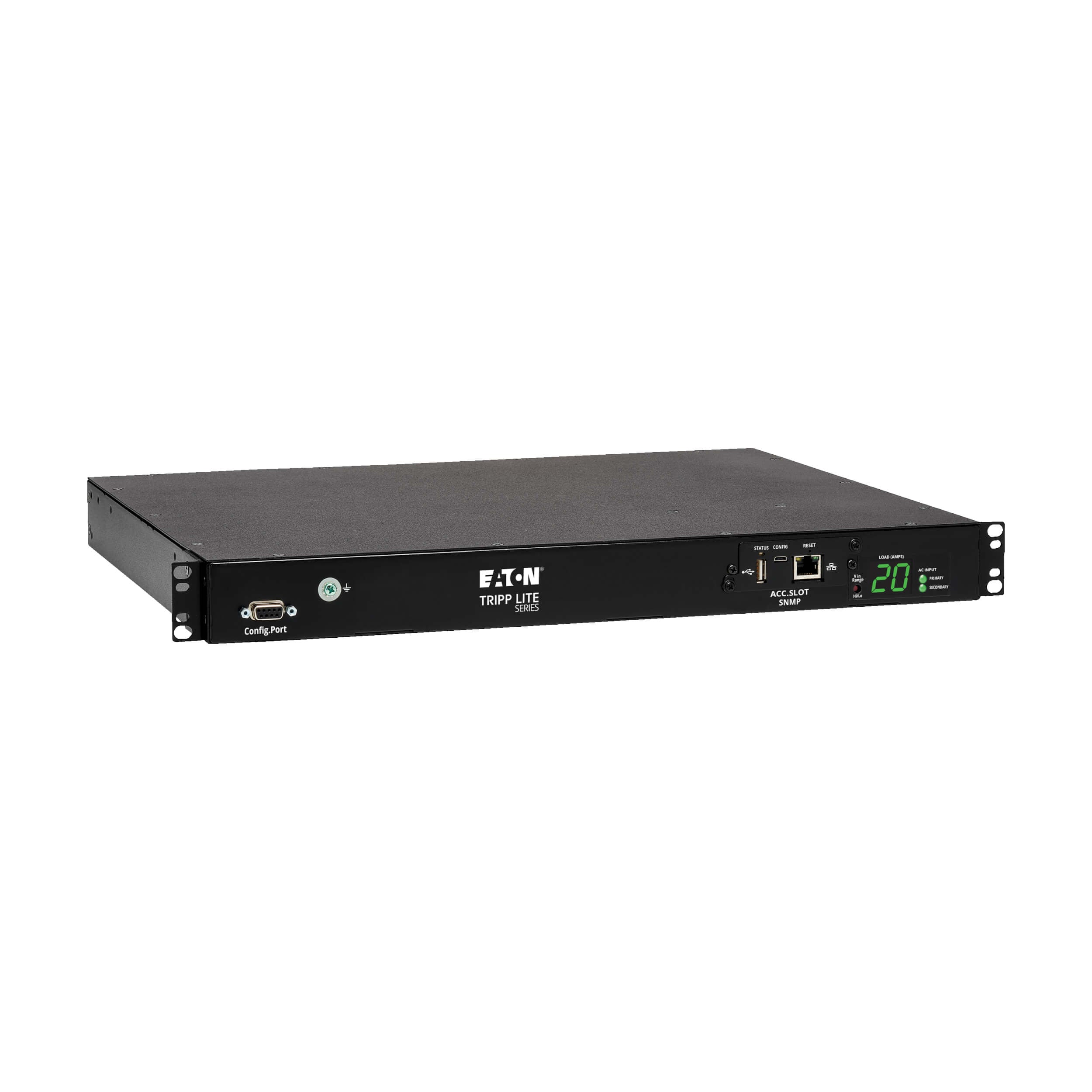 TRIPP-LITE PDUMH20HVATNET Controlable Monofásico de 3.2-3.8 kW tomacorrientes 200-240V (8 C13 y 2 C19) 2 C20 Cable 3.6m (12 pies) para instalación en Rack de 1U TAA