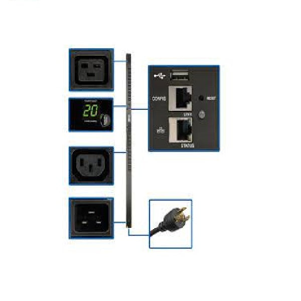 TRIPP-LITE PDUNMV15LX Unidad de Distribución de Energía (PDU) Monofásica Monitorizada de 1.4kW interfaz de plataforma LX