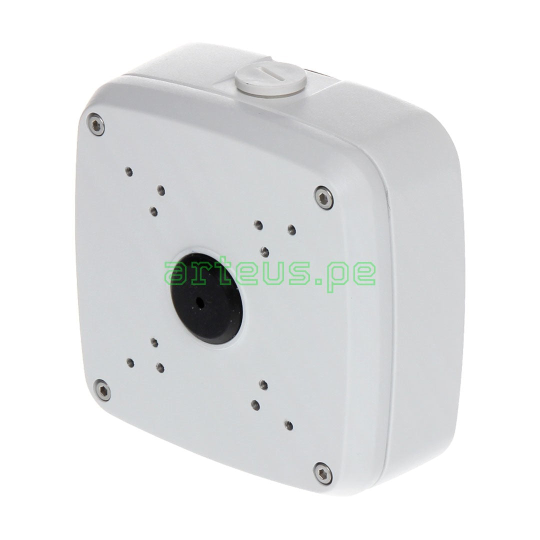 Caja de conexiones cuadrada para cámara de seguridad, montaje en pared, color blanco.
