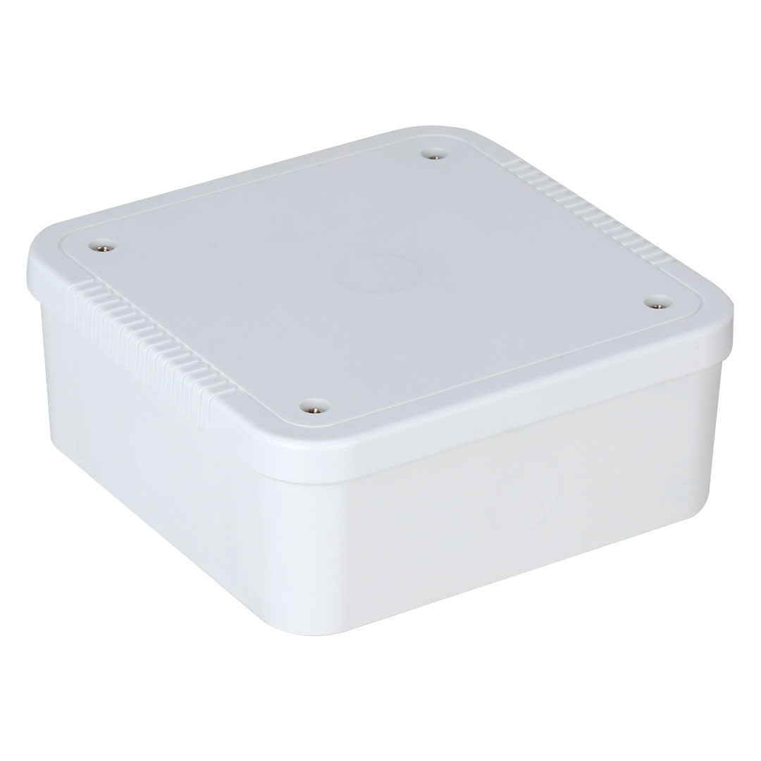 Caja plástica de conexiones eléctrica blanca para cableado estructurado y redes
