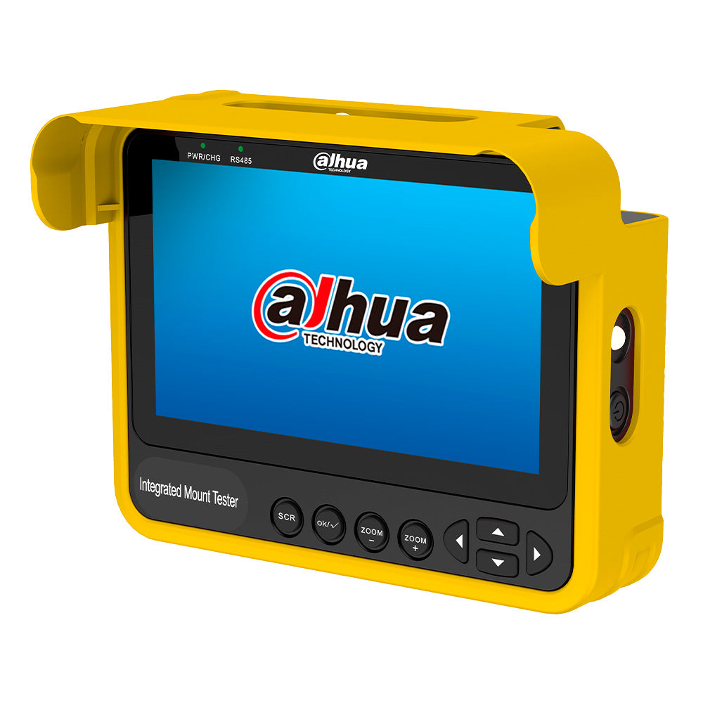 Probador de video portátil Dahua con carcasa amarilla para instalación de cámaras de seguridad