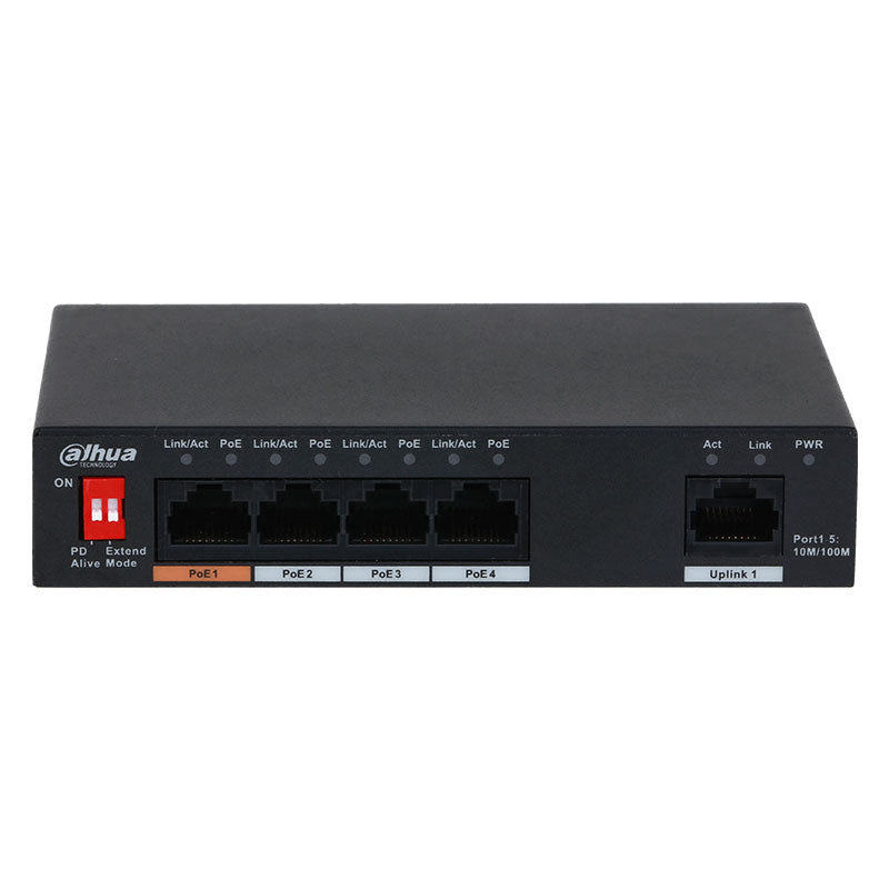 DAHUA PFS3005-4ET-60 Switch no Administrado de 5 puertos con PoE de 4 puertos
