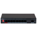 DAHUA PFS3009-8ET-96 Switch 8 POE ports 10/100Mbps, 1 Giga Uplink, 96w. Not managed, Layer 2