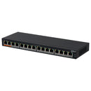 DAHUA PFS3016-16GT-190 Switch 16 Giga POE Ports, 190w. Unmanaged, Layer 2