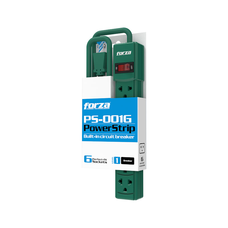 FORZA PS-001G Regleta Supresor de Picos 2200W 6 Tomas 220V