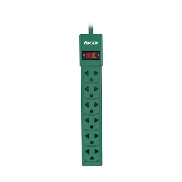 FORZA PS-001G Regleta Supresor de Picos 2200W 6 Tomas 220V