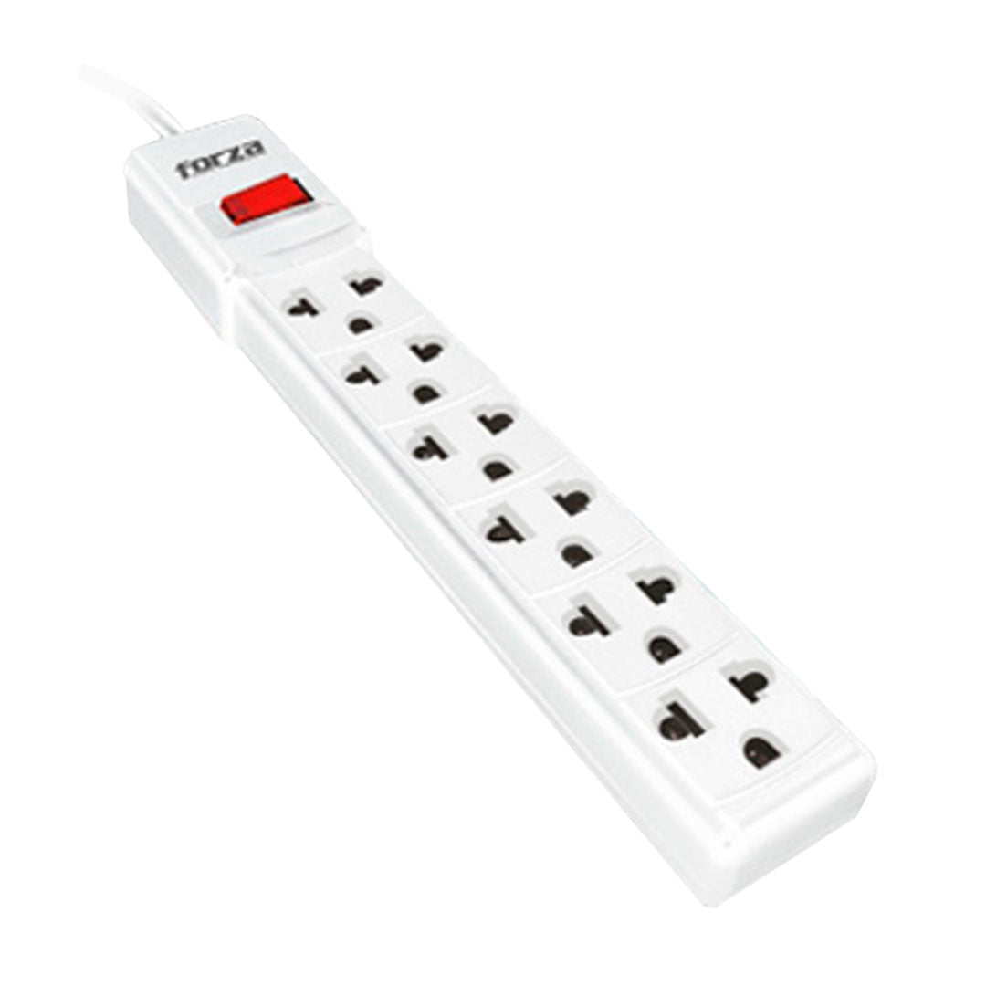 FORZA PS-001W Regleta Supresor de Pico 2200W 6 tomas 220V